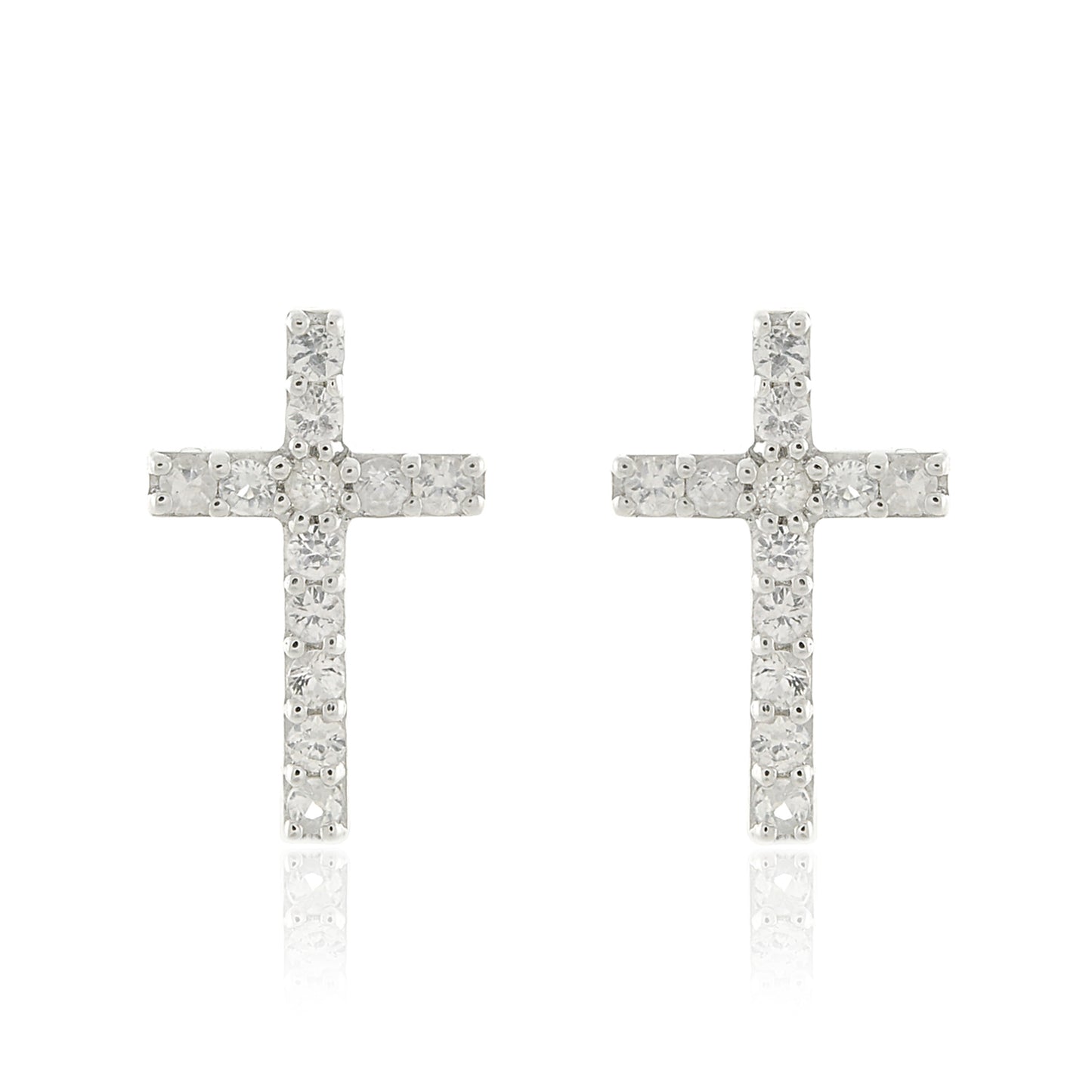 Gump's Signature White Sapphire Cross Earrings