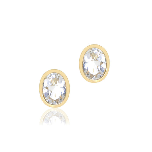 Joan Stud Earrings in White Topaz