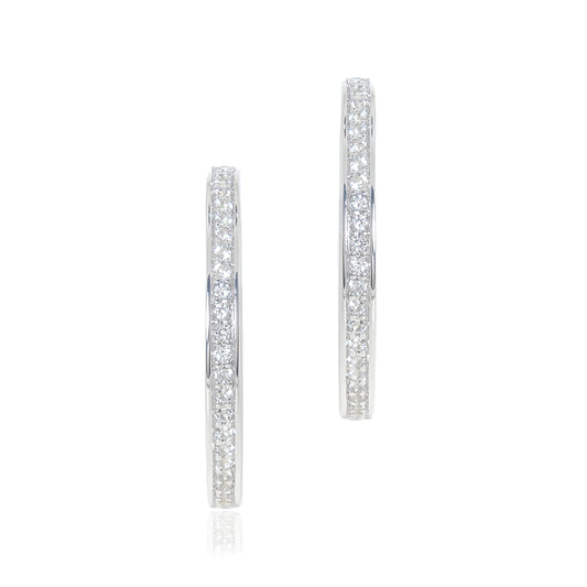 Gigi Hoop Earrings in White Topaz