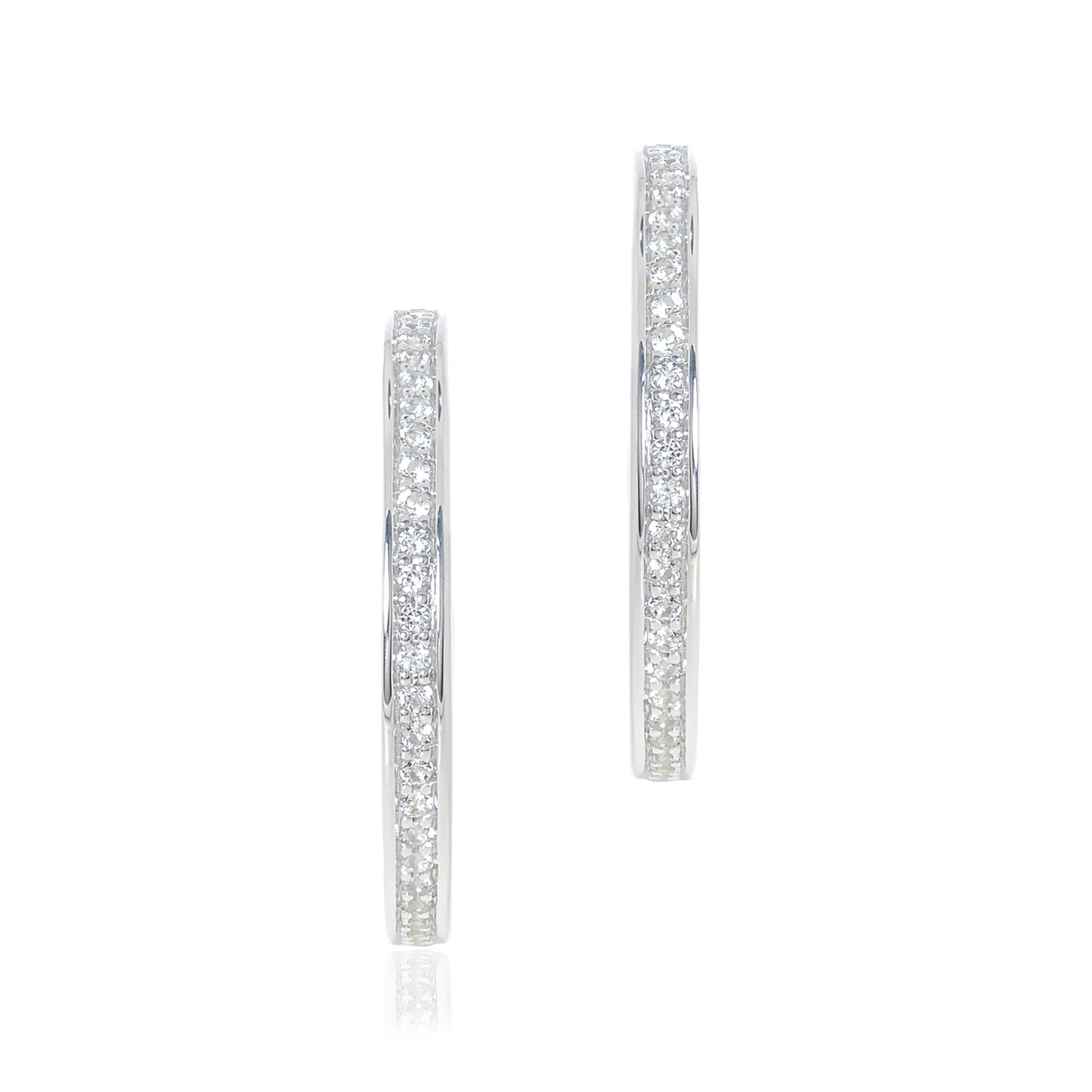 Gigi Hoop Earrings in White Topaz