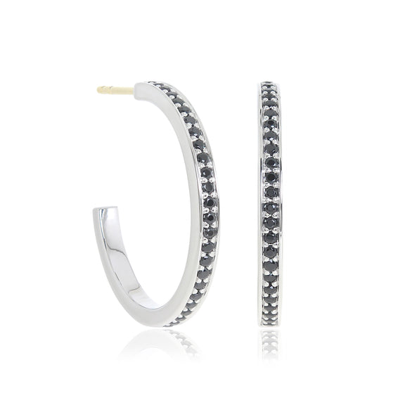 Gump's Signature Gigi Hoop Earrings in Black Spinel