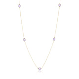 Station Necklace in Amethyst
