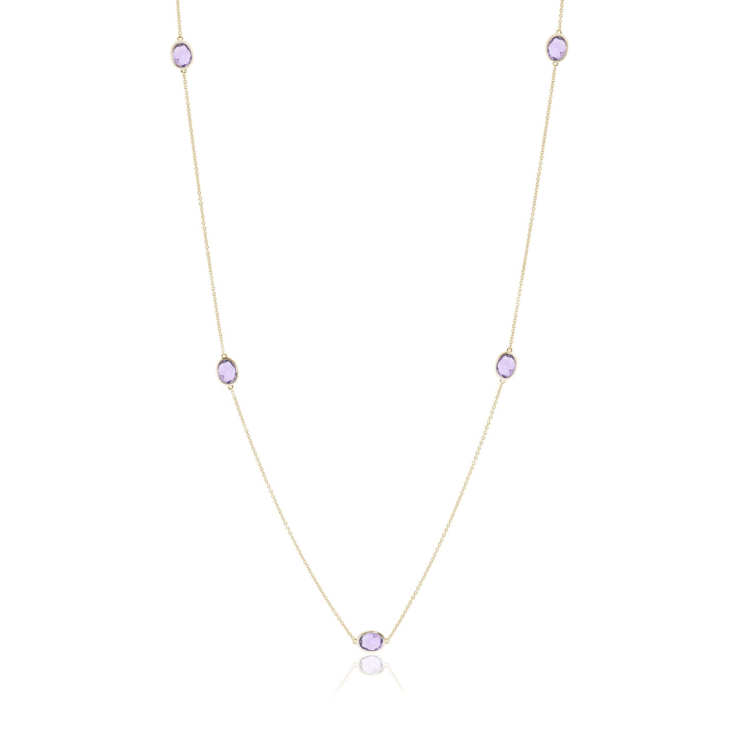 Station Necklace in Amethyst