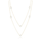 Station Necklace in White Topaz
