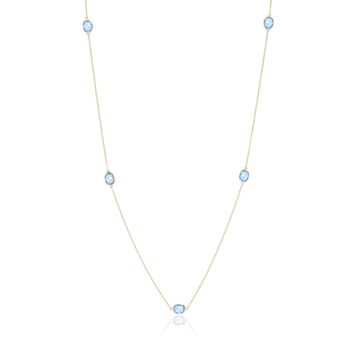 Station Necklace in Swiss Blue Topaz