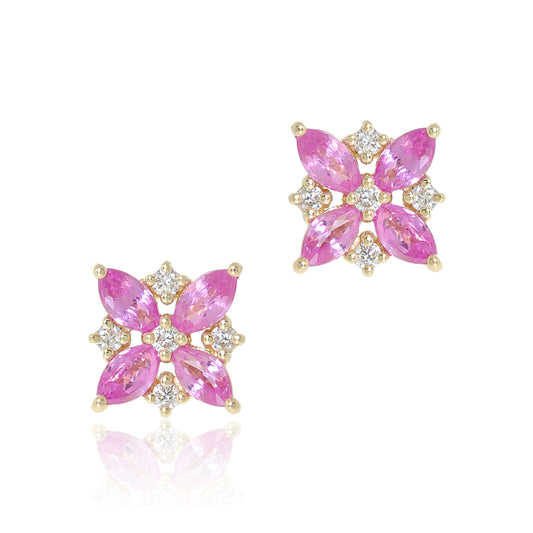 Gump's Signature Celeste Earrings in Pink Sapphires & Diamonds