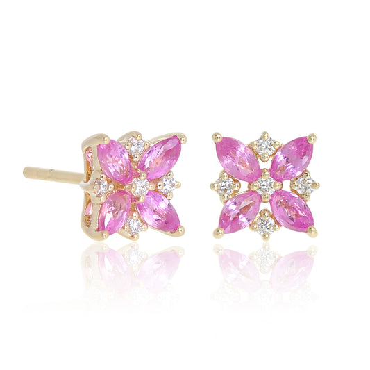 Celeste Earrings in Pink Sapphires & Diamonds