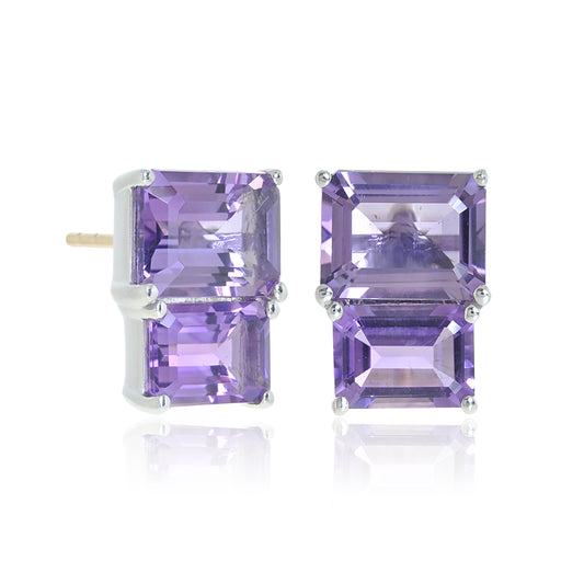 Amethyst Stacked Earrings