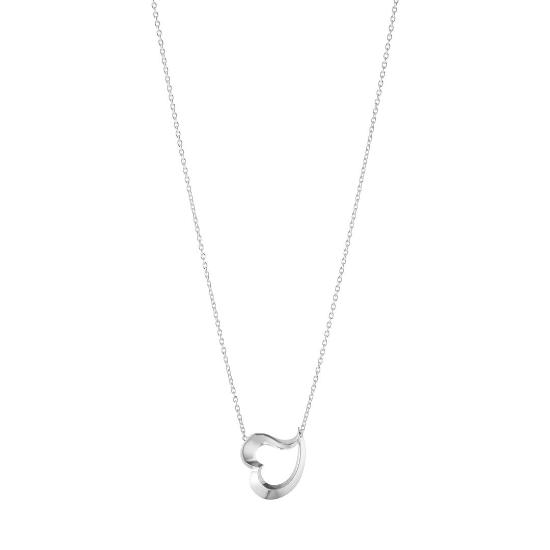 Georg Jensen Silver Love Leaf Pendant Necklace