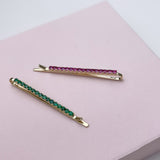 Pink Sapphire & Yellow Gold Hair Pin