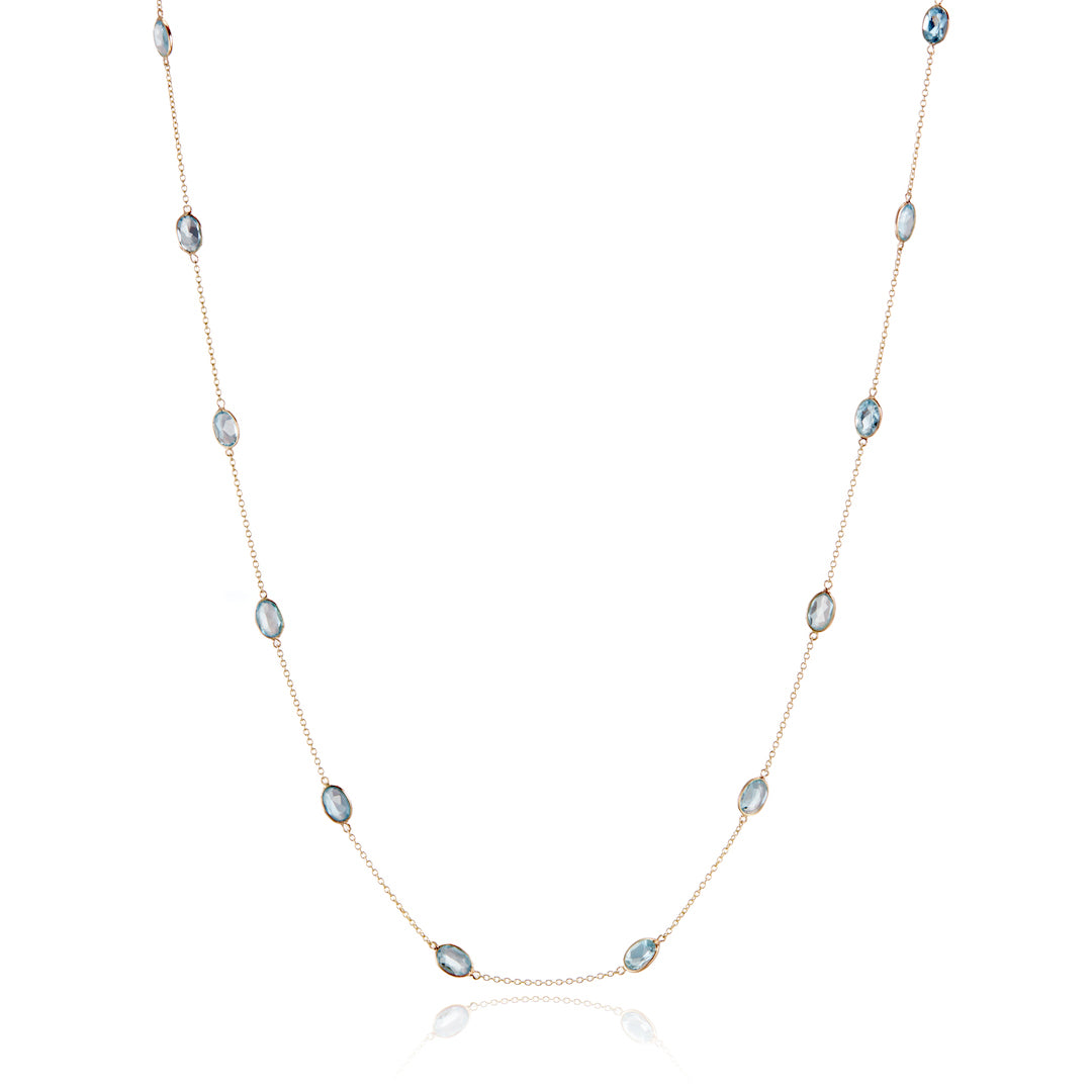 Aquamarine Station Necklace