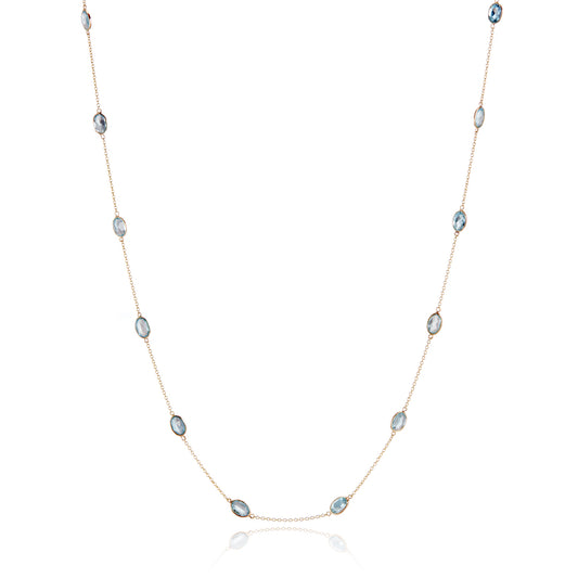 Aquamarine Station Necklace