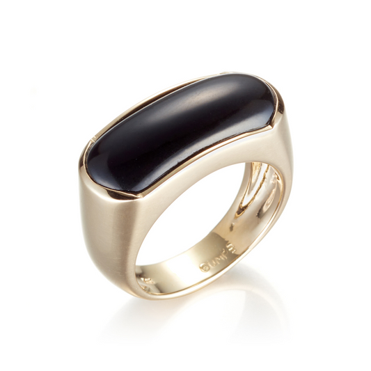 Gump's Signature Men's Black Jade Saddle Ring