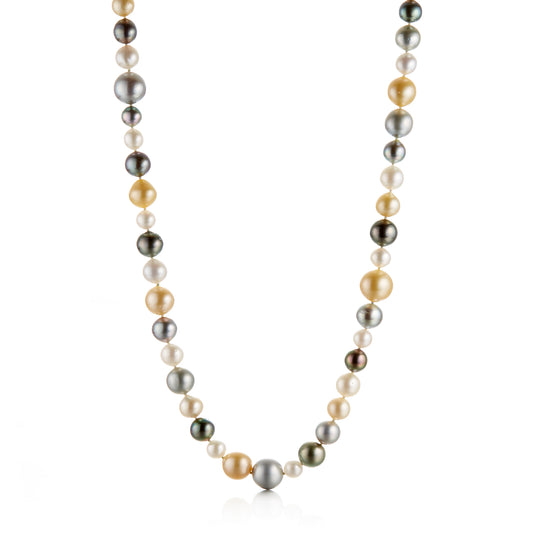 7-12mm Multi-Color Tahitian & South Sea Pearl Long Necklace