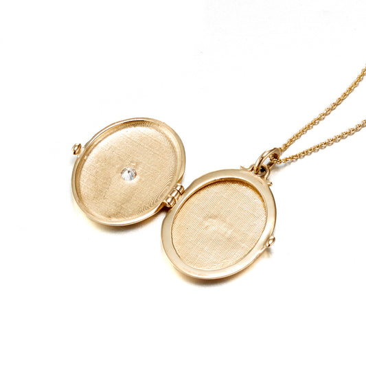 Single Diamond Locket Necklace