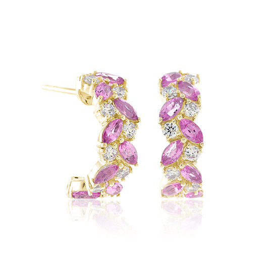 Gump's Signature Waterfall Earrings in Pink Sapphires & Diamonds