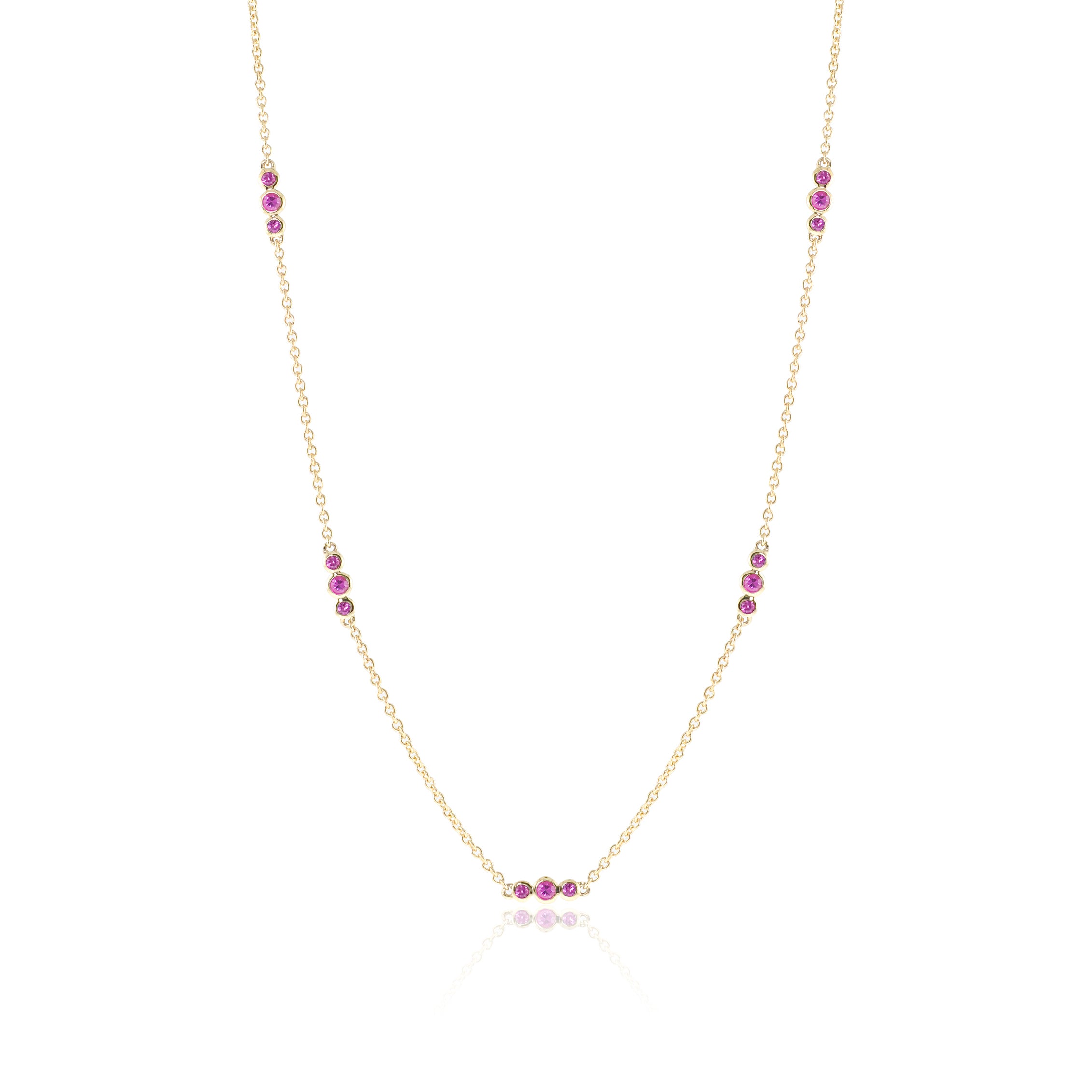 Gump's Signature Triplets Necklace in Pink Sapphires
