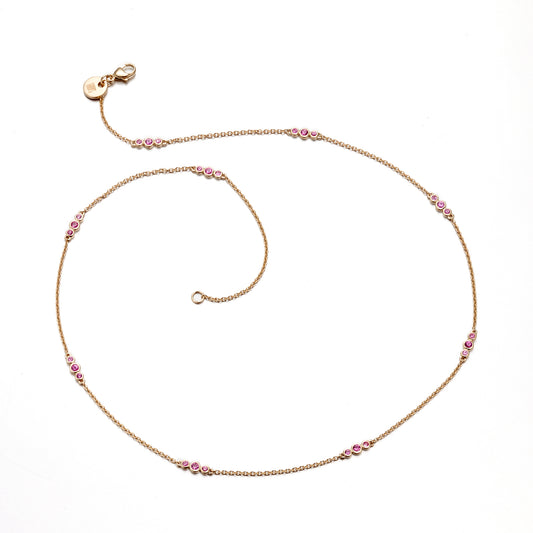 Triplets Necklace in Pink Sapphires