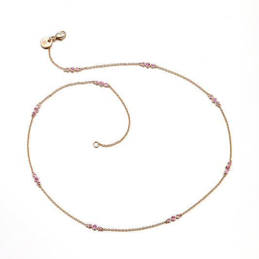 Triplets Necklace in Pink Sapphires