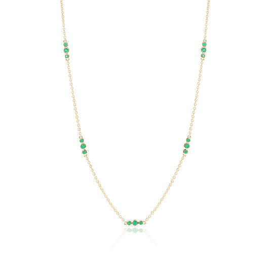 Triplets Necklace in Emeralds