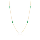 Triplets Necklace in Emeralds