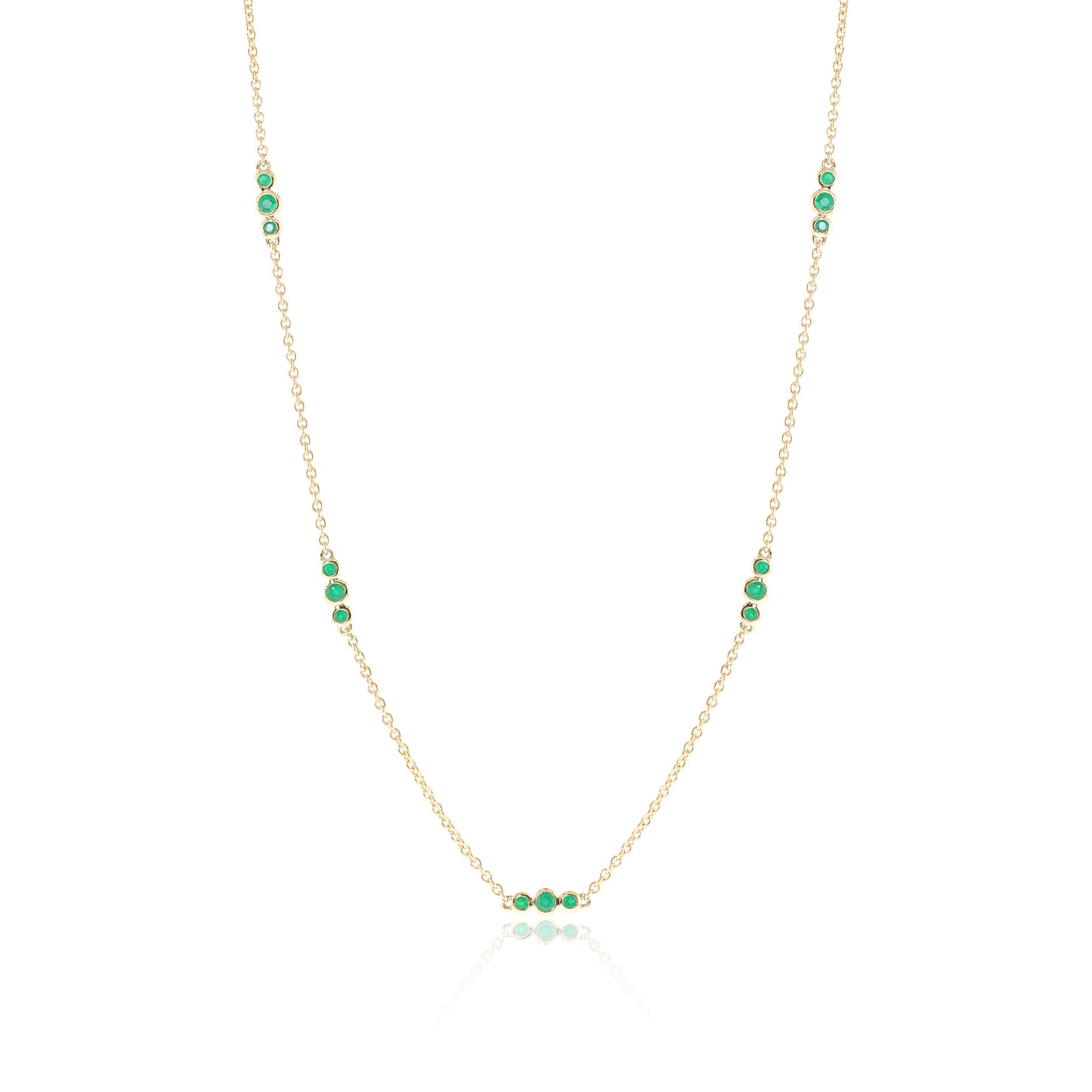 Triplets Necklace in Emeralds