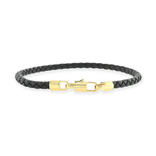 Gump's Signature Men's Braided Leather Bracelet, Black