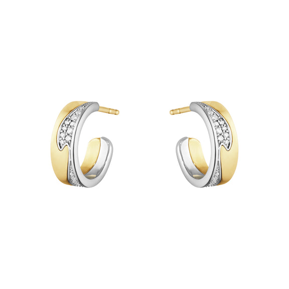 Georg Jensen Fusion Multi-Gold & Diamond Hoop Earrings
