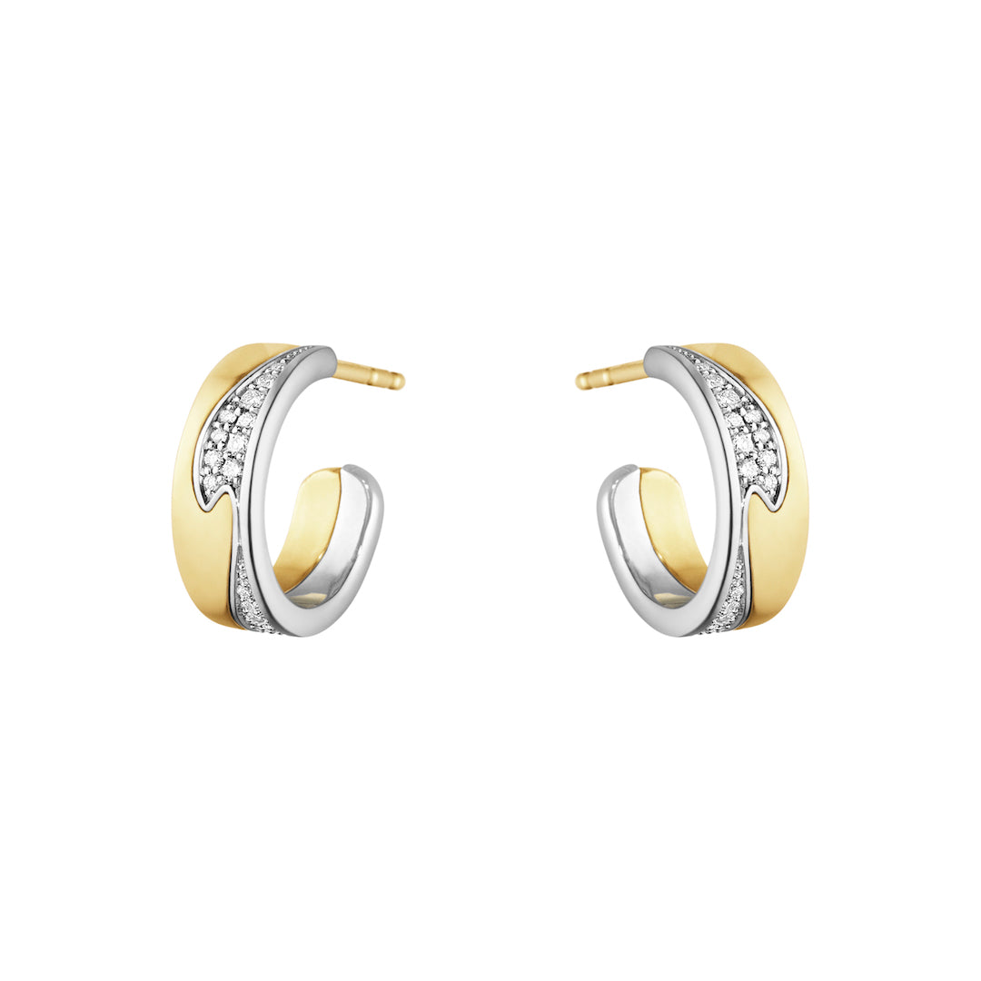 Georg Jensen Fusion Multi-Gold & Diamond Hoop Earrings