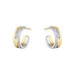 Georg Jensen Fusion Multi-Gold & Diamond Hoop Earrings