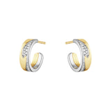Georg Jensen Fusion Multi-Gold & Diamond Hoop Earrings