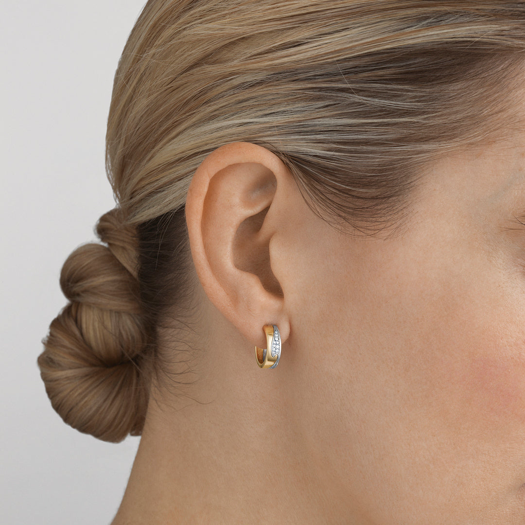 Fusion Multi-Gold & Diamond Hoop Earrings