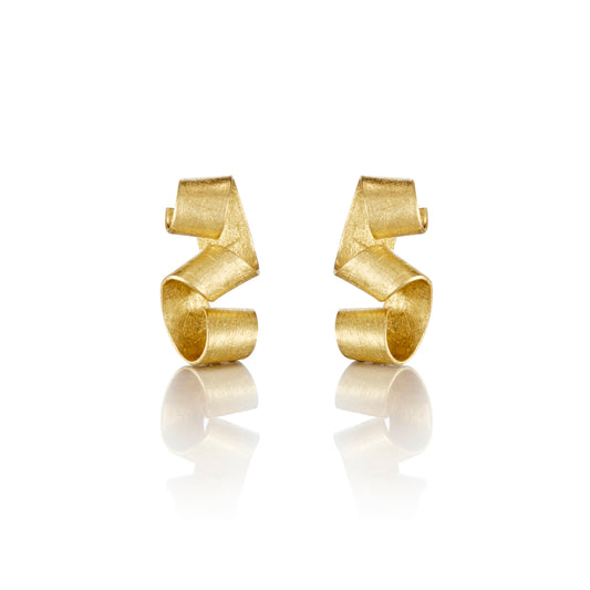 Petra Class Gold Ribbon Earrings