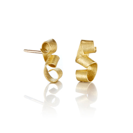 Gold Ribbon Earrings