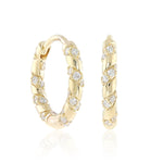 Gump's Signature Diamond Ribbon Hoop Earrings