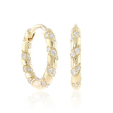 Gump's Signature Diamond Ribbon Hoop Earrings