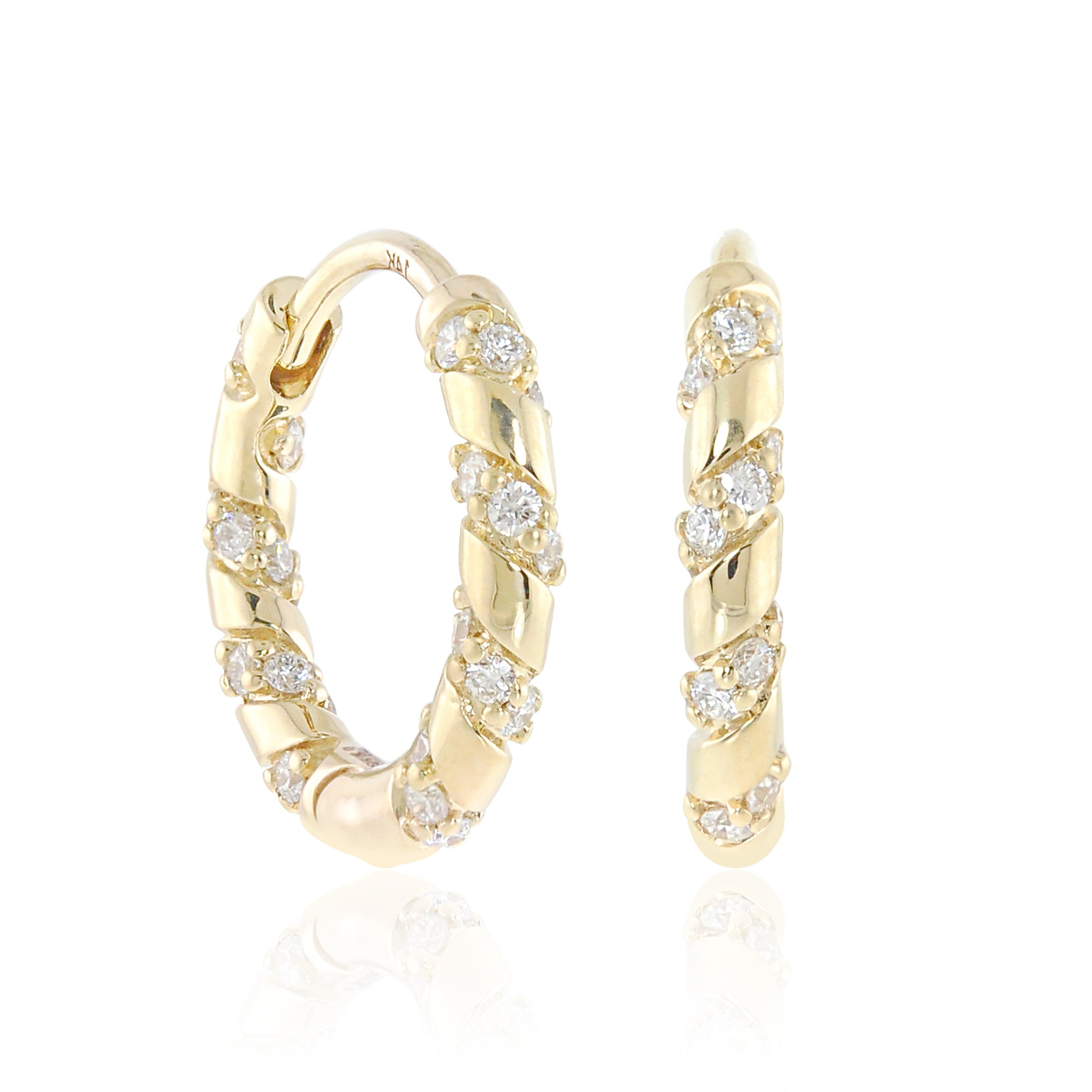Gump's Signature Diamond Ribbon Hoop Earrings