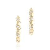 Diamond Ribbon Hoop Earrings