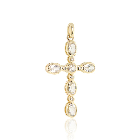 White Topaz Cross Pendant