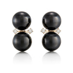 Gump's Signature Les Deux Earrings in Black Jade & Diamonds