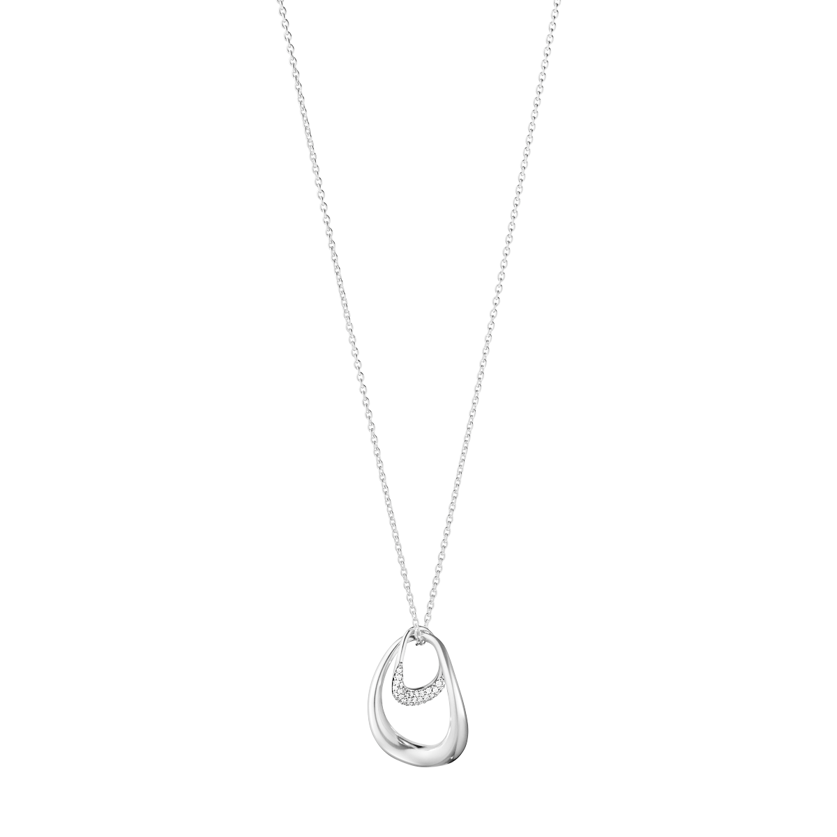 Georg Jensen Offspring Silver & Diamond Pendant Necklace