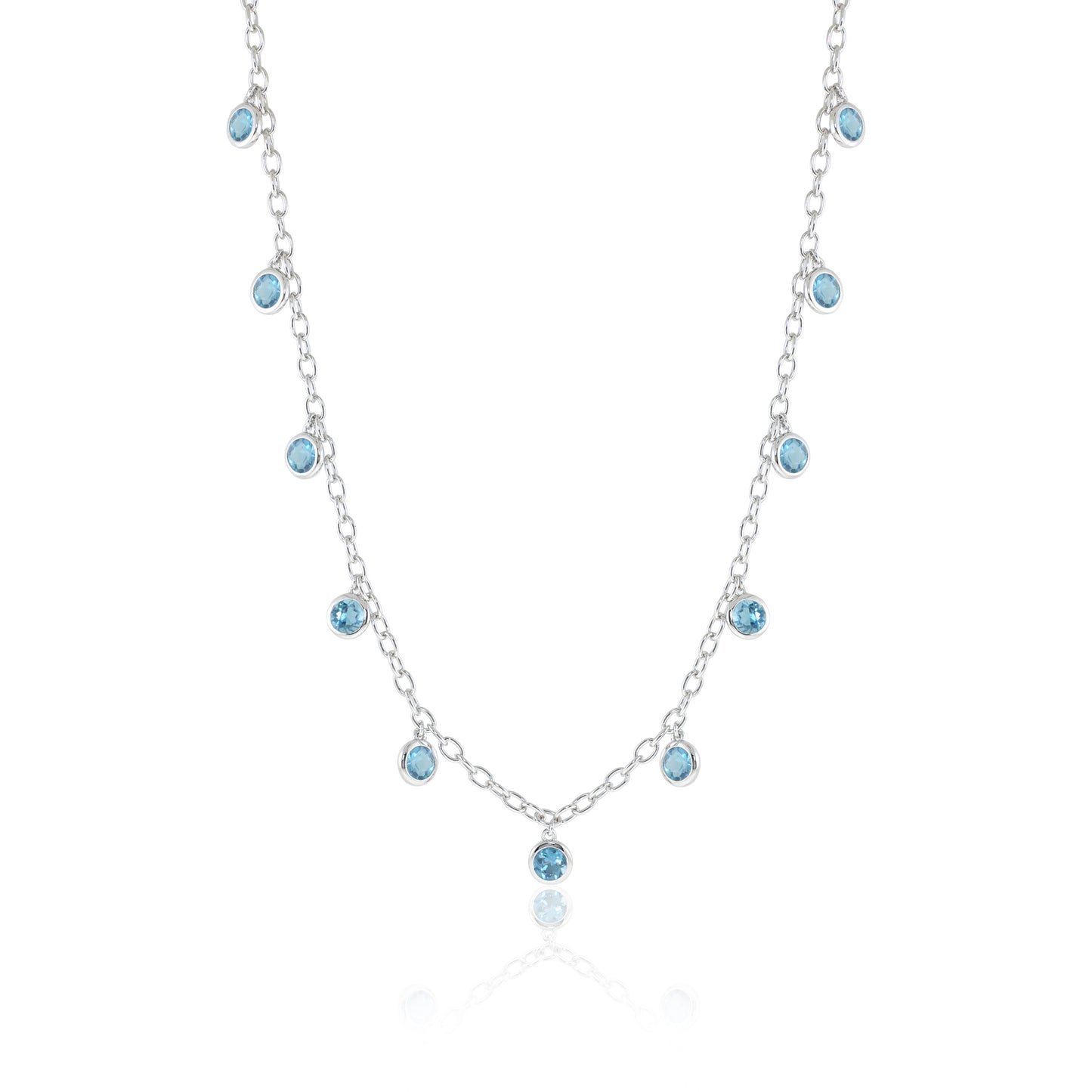 Gump's Signature Swiss Blue Topaz Dewdrops Necklace