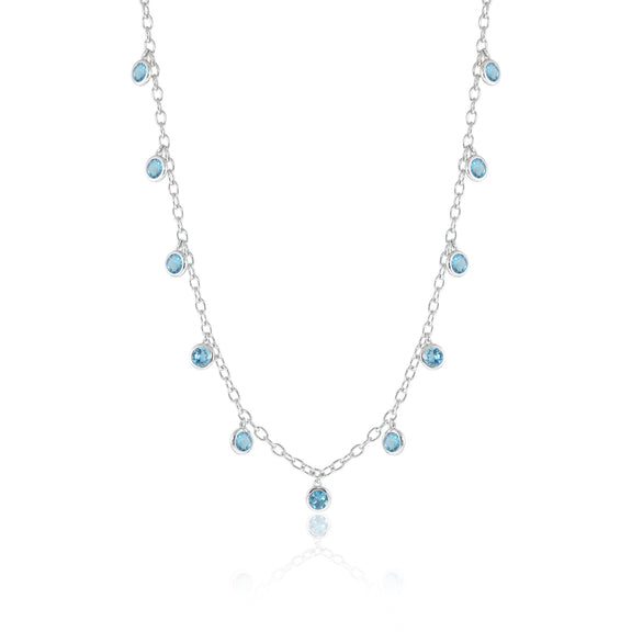 Gump's Signature Swiss Blue Topaz Dewdrops Necklace