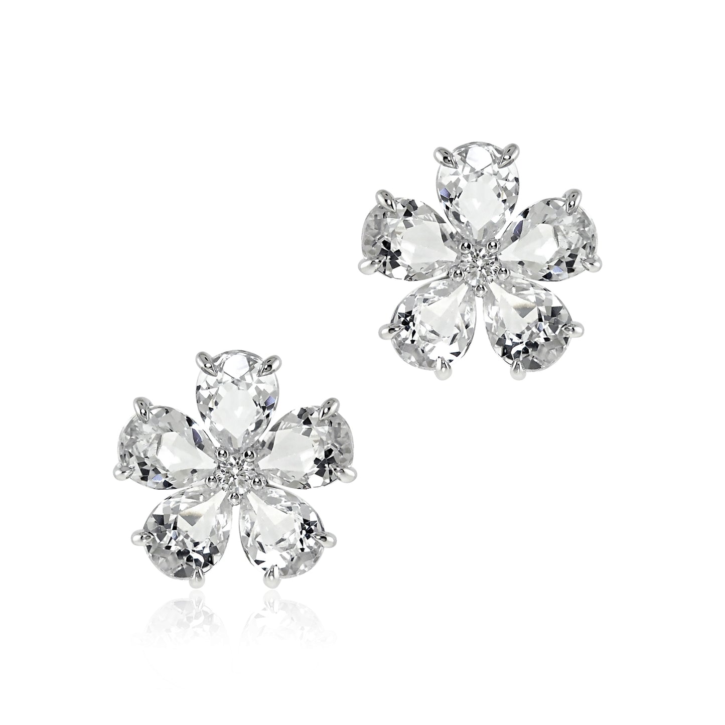 Gump's Signature Forget-Me-Not Earrings in White Topaz & Diamonds