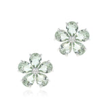 Gump's Signature Forget-Me-Not Earrings in Green Amethyst & Diamonds
