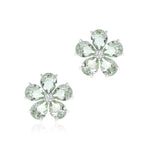 Gump's Signature Forget-Me-Not Earrings in Green Amethyst & Diamonds