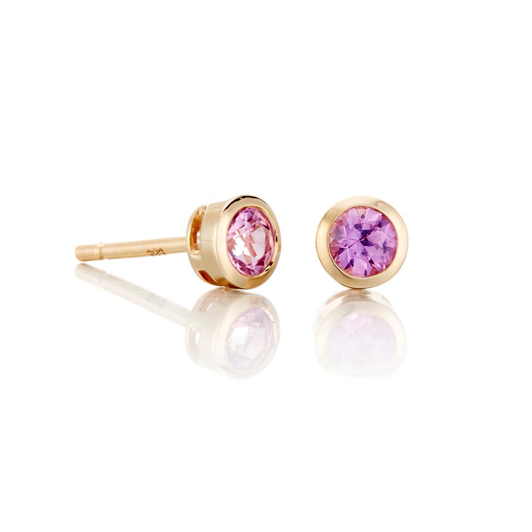 Gump's Signature Mini Dot Earrings in Pink Sapphires