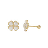 Child's White Mother-of-Pearl Stud Earrings