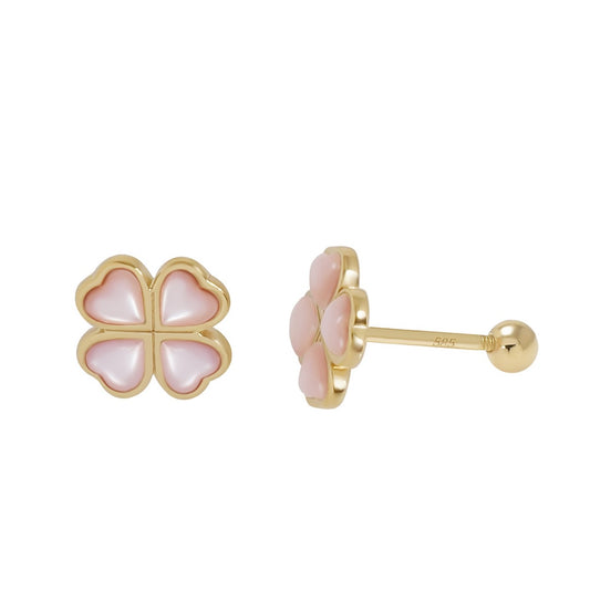 Child's Pink Mother-of-Pearl Stud Earrings