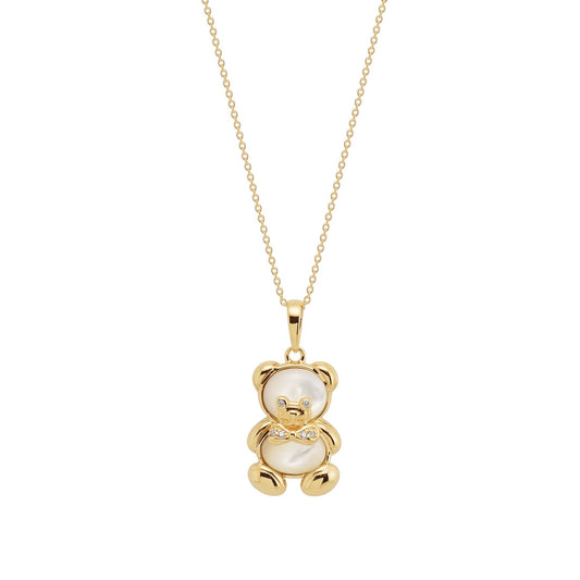 Gump's Signature Mother-of-Pearl Bear Pendant Necklace